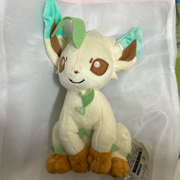 Pokemon LEAFEON Tomy 8” Stuffed Plush Toy Doll Nintendo  GUC  PL9 Japanese vers. - Picture 1 of 4